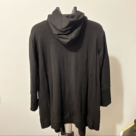 DKNY Black Hooded Cardigan W Pockets Size Small - Picture 2 of 10